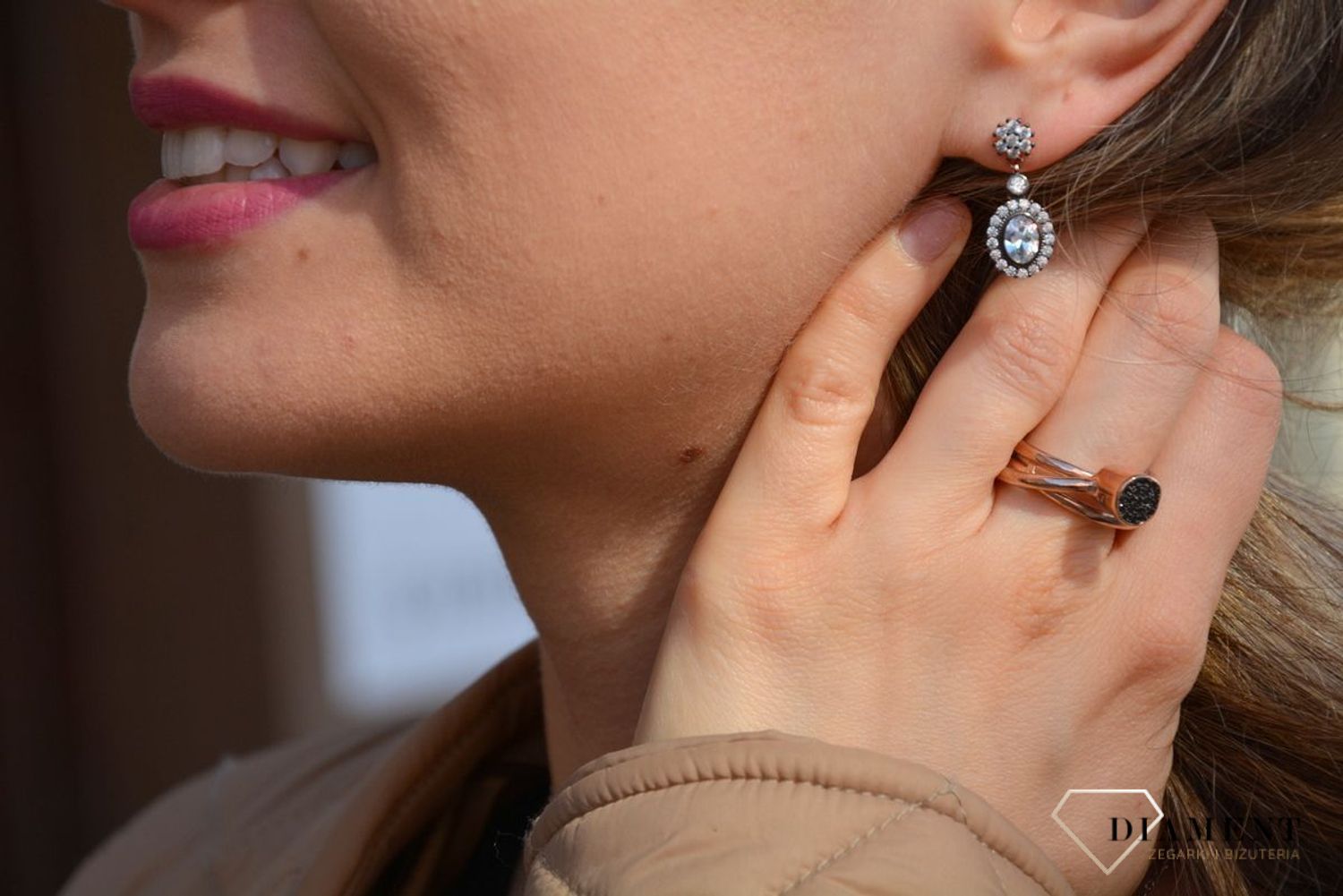 Pierścionek LineArgent R 14873R srebrny różowe złoto czarne cyrkonie.JPG